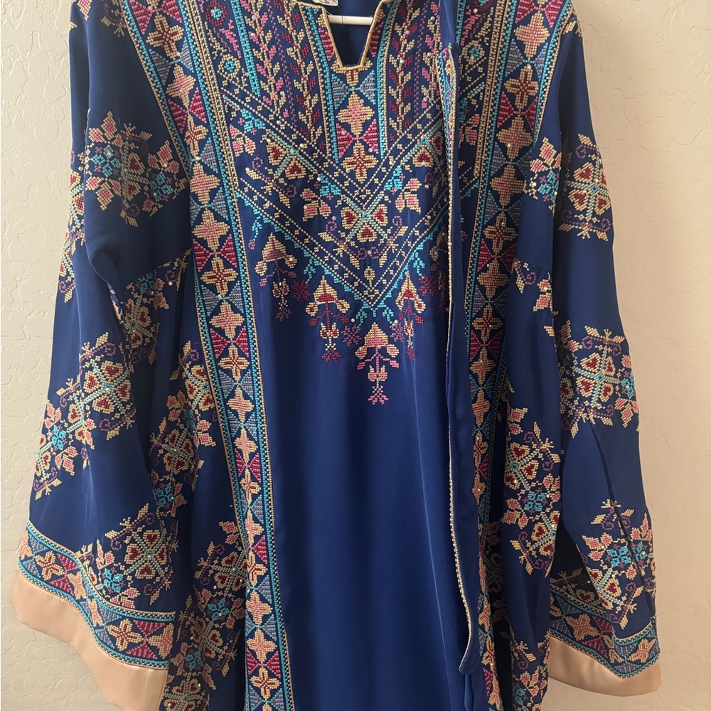 Embroidered Blue Women's Top